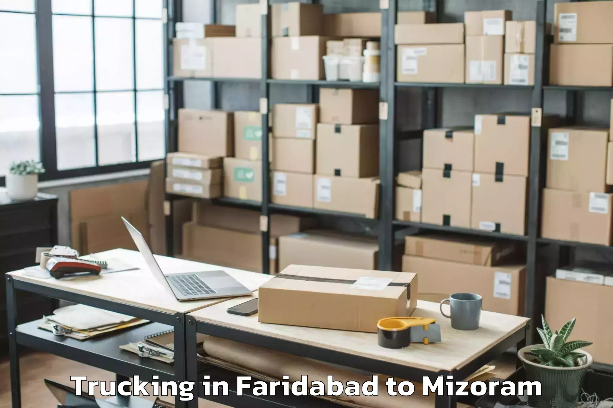 Affordable Faridabad to Mizoram University Aizawl Trucking